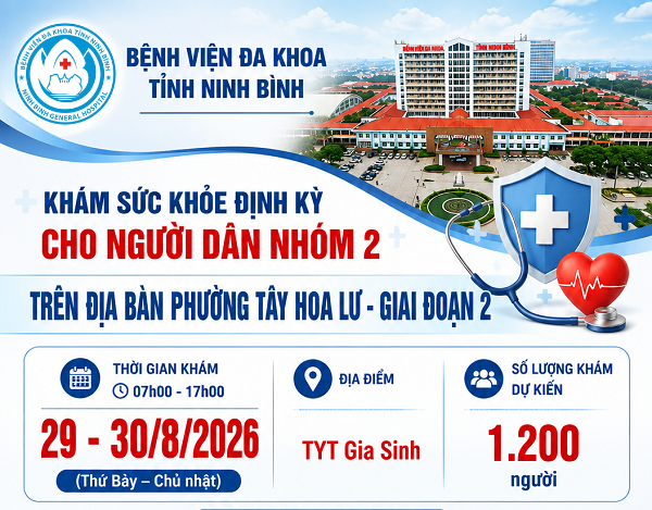 THÔNG BÁO KHÁM SỨC KHỎE ĐỊNH KỲ MIỄN PHÍ CHO NGƯỜI DÂN NHÓM 2 TRÊN ĐỊA BÀN PHƯỜNG TÂY HOA LƯ – GIAI ĐOẠN 2.