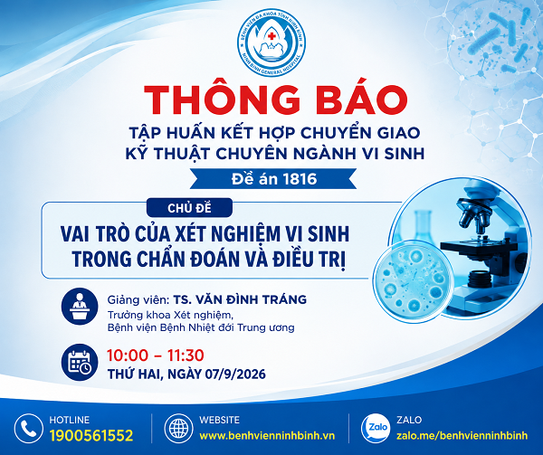 Tập huấn kết hợp chuyển giao kỹ thuật chuyên ngành Vi sinh